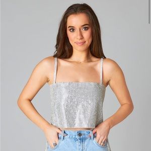 Buddy Love Girly Girl Rhinestone Crop Top
